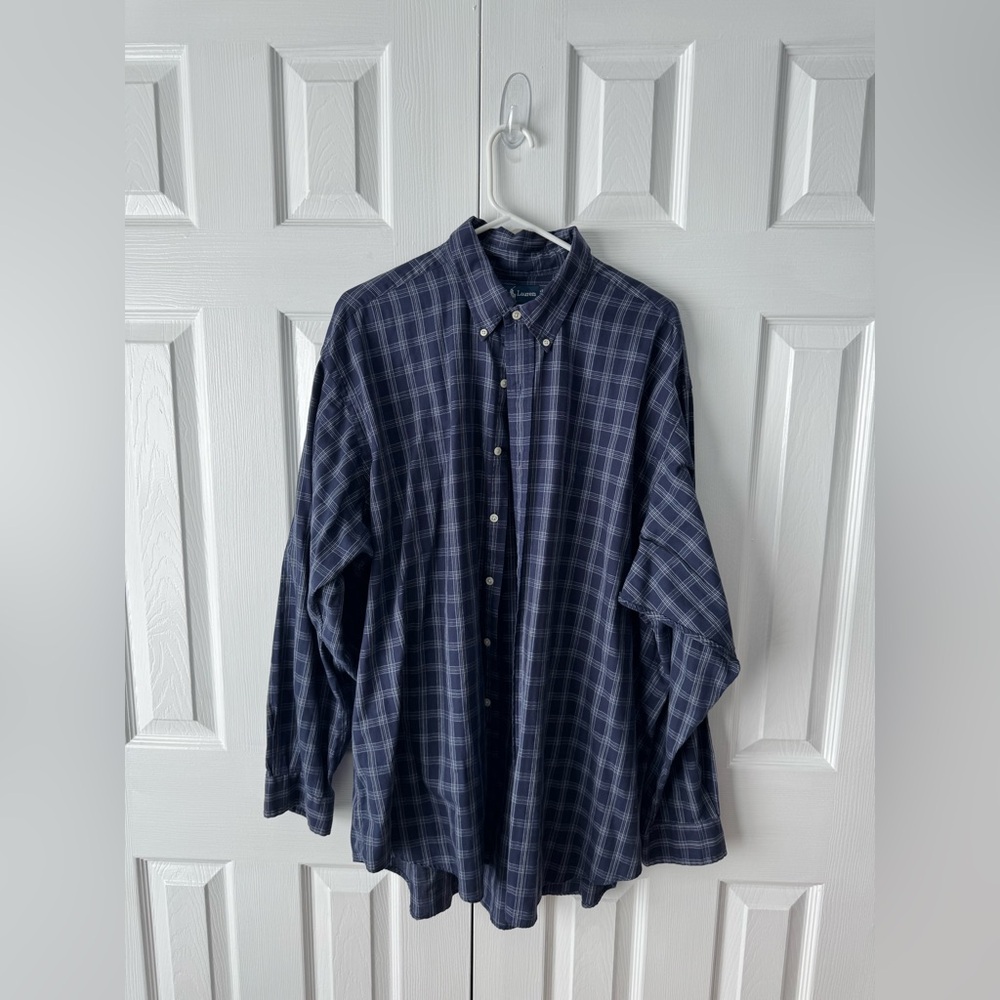 Vintage Polo Ralph Lauren Blake Blue Plaid Button Down XXL Quiet Luxury